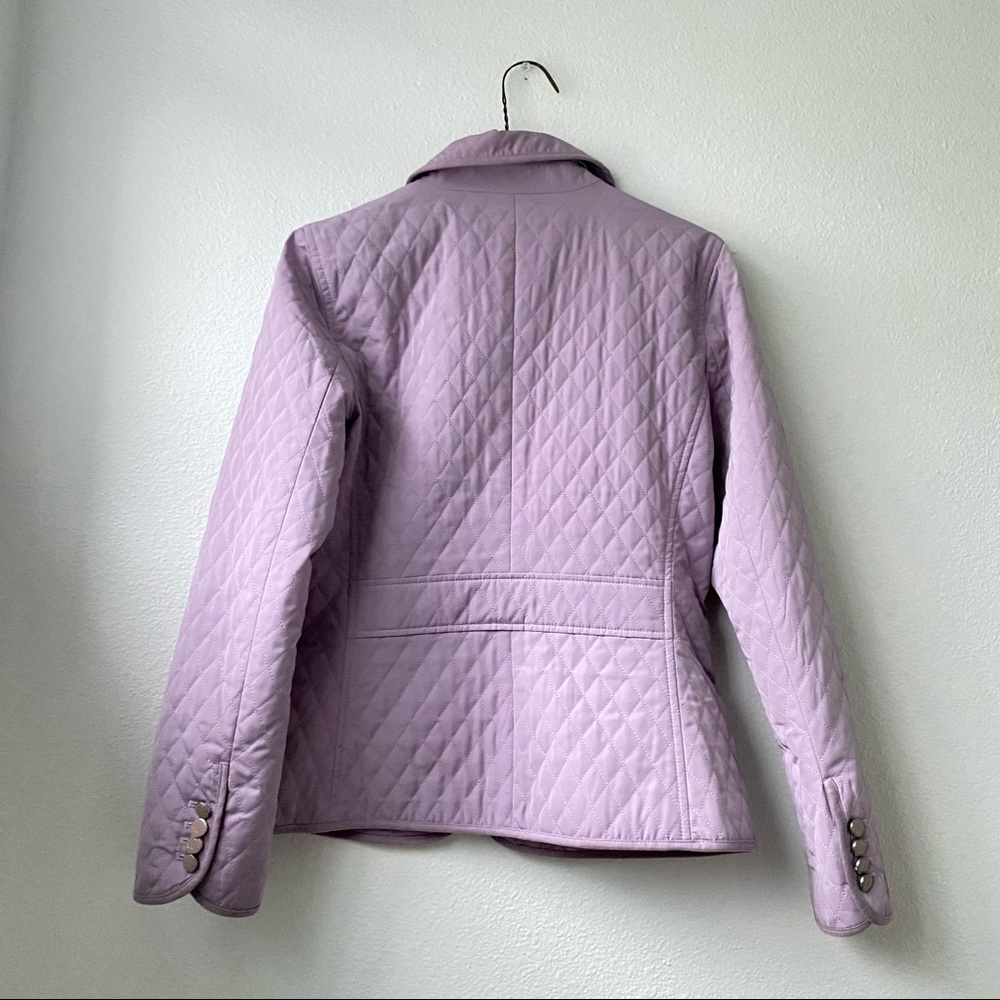 052. Talbots Lavender Quilted Button Jacket - image 7